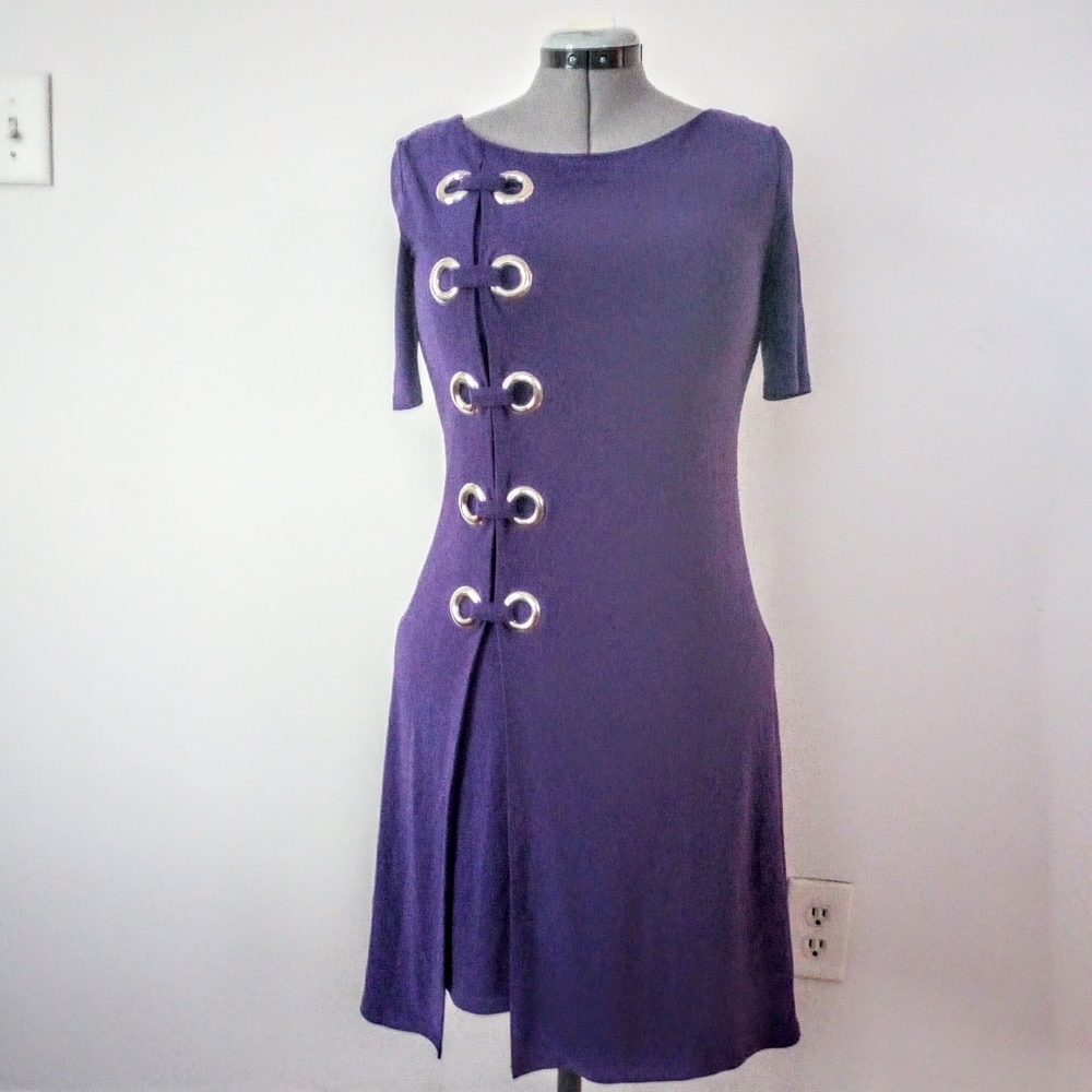 Joseph Ribkoff Mini Dress with Grommet Detail